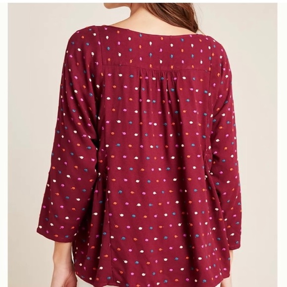 Anthropologie Maeve Dottie Embroidered Blouse Sz S - Picture 2 of 10